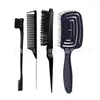 Peine Masajeador de Cuero Cabelludo Esponjoso de Gama Alta, Peine Curvo Grande Rosa Femenino, Peine para Peinar Cabello Rizado, Peine para el Cabello, Peine de Cola Puntiaguda, Cepillo de Cejas de Doble Punta