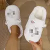 Chinelos de Algodão Antiderrapantes para Casa de Inverno para Homens e Mulheres, Sapatos Quentes de Algodão com Pelo de Coelho