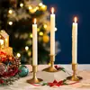 Venda direta da fábrica transfronteiriça europeia pequeno chifre retrô dourado castiçal de vela mesa romântica decorações para jantar à luz de velas