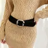 Cinturón de Gamuza Marrón Maillard para Mujer, Estilo Nuevo, Elegante y Versátil, Cinturón Ancho para Combinar con Abrigos, Sensación de Alta Gama, Accesorio Versátil para la Cintura