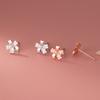 Love Lodge Pendientes de Flor de Cerezo con Diamantes de Plata s925 Ins Simples Dulces Femeninos Joyería para la Oreja de Flor M03318