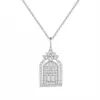 Colar da sorte com porta em prata de lei 925 com moissanita cor D para mulheres, luxo leve, versátil, moderno, elegante, design de nicho, corrente para clavícula