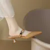Mules de Punta Fina para Mujer con Tacón Delgado para Uso en Exteriores, Nuevo Estilo Verano 2023, Sandalias Versátiles de Tacón Alto