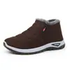 Sapatos de Algodão Plus Size Masculinos e Femininos para Cruzamento de Fronteiras Slip-on Forrados com Lã Botas de Neve Grossas e Quentes Botas Curtas de Algodão de Cano Baixo para Meia-idade e Idosos