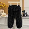 Nova coleção de outono de calças casuais de bolinhas estilo coreano para meninas, roupas infantis da moda e estilosas