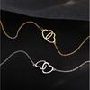 Collar Corazón a Corazón de TikTok para Mujer, Moderno, Sencillo, Elegante, Estilo ins Coreano, Cadena para Clavícula con Forma de Corazón, Todo Fósforo, Joyería para Novia