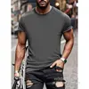[Camiseta de Algodón Talla Europea] Sudaderas de Manga Corta de Color Sólido para Hombre Camiseta de Manga Corta con Cuello Redondo Camiseta de Manga Corta a Cuadros Camisa