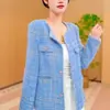 Ropa exterior de primavera y otoño para mujeres de mediana edad y mayores, tops casuales y versátiles de corte holgado y elegantes, ropa exterior estilo Chanel, ropa formal
