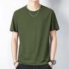 Playera de Manga Corta de Algodón Modal Seda de Hielo para Hombre, Cuello Redondo, Verano, Delgada, Color Puro, Transpirable, Secado Rápido, Camiseta Básica de Cuello Redondo para Hombre