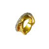 Anillos Irregulares de Estilo Europeo y Americano con Diamantes, Lujo Ligero, Diseño de Gama Alta, Modernos y Únicos, Anillos de Latón Entrelazados Irregulares Microincrustados
