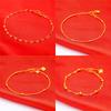 Pulseira de moda ouro areia do Vietnã banhada a ouro latão simples combina com tudo oca trevo de quatro folhas amor pulseira joia feminina