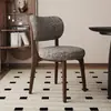 Cadeira de jantar de alta qualidade para uso doméstico, cadeira estofada moderna estilo creme, banqueta de jantar, cadeira de reunião para hotel com encosto, cadeira de jantar de luxo leve