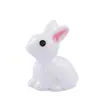 Selección estricta de adornos para micro paisajismo de musgo tamaño orejas pequeño conejo blanco conejo conejito resina manualidades adornos accesorios