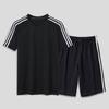 Terno esportivo de verão, lazer, estilo Hong Kong, casal, masculino e feminino, novo, solto, três barras, atacado, comércio exterior transfronteiriço