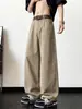 Jeans de trabajo de color liso estilo americano, corte limpio, rectos para hombre, nuevo modelo 2026, pantalones anchos retro versátiles y holgados