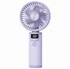 Ventilador de Mano de Alta Velocidad Transfronterizo para Amazon, Carga USB, para Dormitorio, Viento Fuerte, Pantalla Digital Inteligente, Mini Ventilador Eléctrico