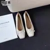 Zapatos Planos Mary Jane de Piel Genuina Plateados para Mujer 2026 Nuevos Mocasines Planos de Verano Wanwan Zapatos de Ballet Suaves Bean