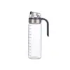 Olla de aceite, dispensador de aceite automático de apertura y cierre para uso doméstico en la cocina con asa, botella de condimento, botella de aceite y vinagre, vidrio de borosilicato alto, a prueba de fugas