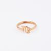 Anillo de acero inoxidable con espejo de punto, creativo, sencillo, con 12 constelaciones, viento frío, apertura para el dedo, joyería de oro rosa