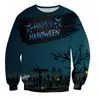 2024 Novo Suéter Divertido de Halloween com Elementos de Desenho Animado para Homens e Mulheres, Abóbora, Caveira, Morcego, Pulôver de Feriado