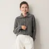 26 Otoño Invierno Nuevo Suéter de Cachemira 100% de un Solo Botón para Mujer Solapa Grande Tejido de Punto Trenzado Holgado Abrigo Cardigan Top