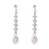 Design brincos de pérolas femininas nicho longo elegante brincos de strass elegante doce simples Coreia do Sul brincos de celebridades da Internet