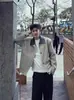 Chamarra de Trabajo para Hombre con Cuello Campana, Bloques de Color, Estilo Nuevo Otoño Invierno, Americana de Alta Gama, Corte Limpio, Chaqueta Superior, Ropa de Abrigo