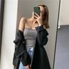 Hermoso Top Camisola de Tubo Trasero para Mujer de Una Pieza con Almohadilla de Pecho Fija Ropa Interior Usable Exterior Camisola Básica Chaleco para Mujer