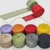Cinta de Lino Imitación Colorida con Borde de Alambre Rollo de Lino Decoración Navideña Hecha a Mano Cinta Decorativa Empaque Fabricante Mayorista