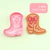 Formas de Biscoito Série Cowboy, Tipo Pressionar 3D Realista, Formatos de Bota e Chapéu, Ferramentas de Confeitaria DIY