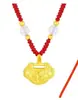 Nuevo collar de cuerda roja con candado de la suerte tejido a mano ajustable