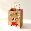 Saco de presente de Natal, saco de papel kraft de mão, cartão de felicitações de Ano Novo, Véspera de Natal, saco de embalagem de lembrança do Festival da Primavera, personalizável