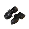 Mocasines de suela gruesa para mujer, nuevo estilo otoño 2026, plataforma con cordones, que aumentan la altura, estilo JK colegial británico, zapatos pequeños de cuero