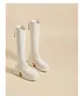 Botas Altas de Tacón Alto para Mujer Chuyuji 2026 Nuevo Estilo Otoño/Invierno para Mujeres Petites, Aumentadoras de Altura, Suela Gruesa, Adelgazantes, de Caña Alta, Estilo Caballero