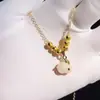Seleção rigorosa de coelho ano Jade Coelho colar brincos anel quatro peças zodíaco coelho pingente brincos brincos atacado
