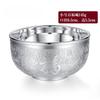 Plata Pura 999 juego de tres piezas de cuenco de plata cubiertos de plata para el hogar cuchara de plata comestible juego de vajilla de plata de ley cuenco de plata para bodas de niños