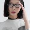 Gafas Lisas Ovaladas Retro Estilo Ojo de Gato Estilo Old Money Europeo y Americano Gafas Decorativas de Mujer para Miopía Graduadas Gafas Planas