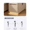 Mesa de cabeceira inteligente ultrafina, luxo leve minimalista moderno, com chave, multifuncional, pequeno armário de cabeceira de madeira maciça para uso doméstico, sem necessidade de instalação