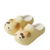 Pantufas de Algodão Quentes de Gatinho Desenho Animado Fofo para Mulheres Inverno Roupa de Casa Impermeável Antiderrapante Solado Grosso Pelúcia Pantufas de Algodão Pai-Filho