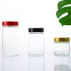 Botella de Miel, Botella Redonda de Vidrio con Tapa Alta, Botella de Almacenamiento, Botella Sellada, Botella de Cocina de Grado Alimenticio para Mermelada, Botella de Salsa Picante, Al por Mayor en Stock