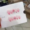Uñas Portátiles Hechas a Mano Puras Nai Zi B344 Rosa Nude Degradado Flor de Cerezo Diseño Floral, Estilo Iluminador y Suave Uñas Portátiles Cortas