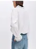 Ropa Nueva de Mujer Primavera 2026 Algodón Puro Estilo Palacio Francés Blusa con Cuello Alto Camisa de Encaje Blusa Blanca de Manga Larga