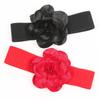 Cinturón elástico ancho transfronterizo para mujer, estilo europeo y americano, con flores grandes exageradas, decorativo, para falda, con joya roja.