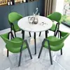 Conjunto de Mesa e Cadeiras Negociável para Cafeteria, Loja de Chá com Leite, Mesa Redonda para Escritório e Lazer, Mesa de Jantar para Apartamento Pequeno, Estilo Nórdico para Uso Doméstico