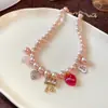 Collar Asimétrico de Lazo de Amor de Diamante con Aguja de Plata Pendientes Dulces Exquisitos Femeninos Joyería Versátil para Mujer Joyería