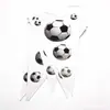 Platos, Vasos, Servilletas de Papel de Fútbol Blancos Pequeños, Vajilla Desechable, Manteles, Banderas, Banderines, Decoraciones de la Copa Mundial de Fútbol