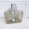 Cesta Transparente de Banheiro Portátil Desenho Animado Dormitório Estudantil Cesta de Armazenamento de Shampoo para Banho Cesta de Armazenamento Diversos para Banheiro