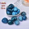 Pedra de rolamento de fósforo azul natural cinza, partículas grandes de apatita, ornamentos de pedra para aquário, decoração de paisagem