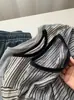 Camiseta de manga larga para mujer con parche de poni, puntos coloridos y rayas, cuello redondo, nuevo estilo otoño 2026, holgada, casual, top versátil