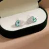 Pendientes de Corazón Completamente Diamantados de Moda con Aguja de Plata S925 para Mujer Europeos y Americanos Pequeños de Gama Alta Elegantes Dulces